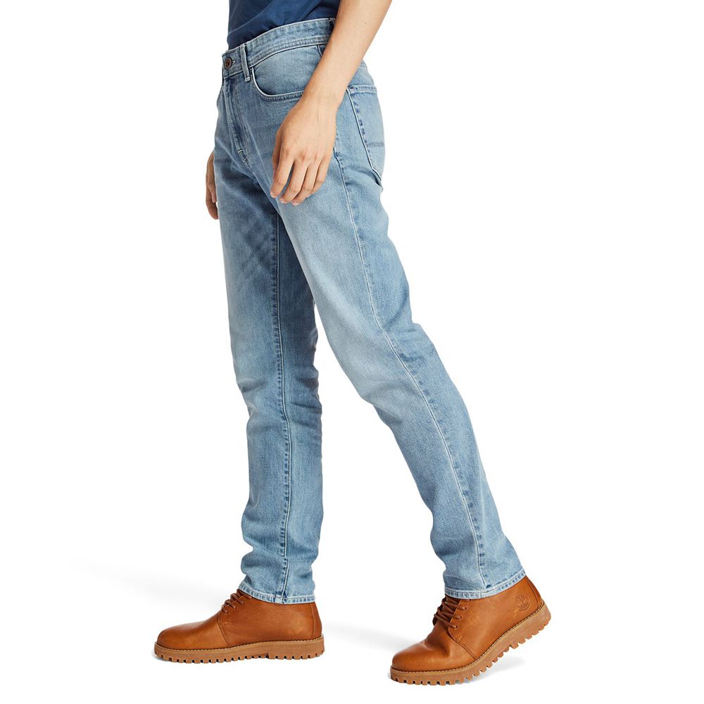 Pantaloni Timberland Barbati Albastri - Sargent Lake Slim Fit Stretch Denim - Romania - QLUMGS928